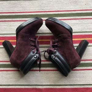Tod’s suede purple booties/heels